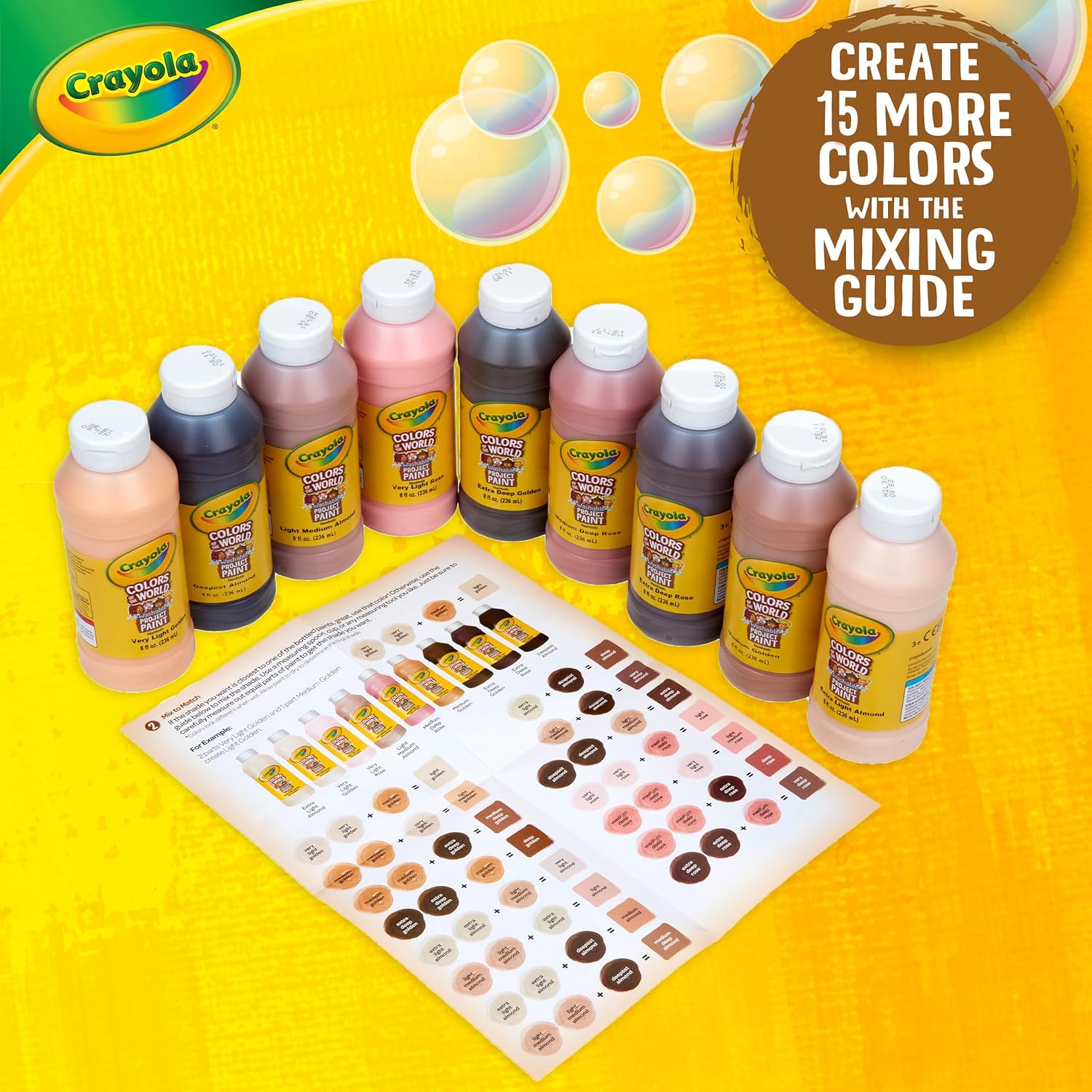 Crayola Colors of the World Washable Paint, 9 Pieces, Skin Tone Kids Paint, Gifts for Kids thumbnail
