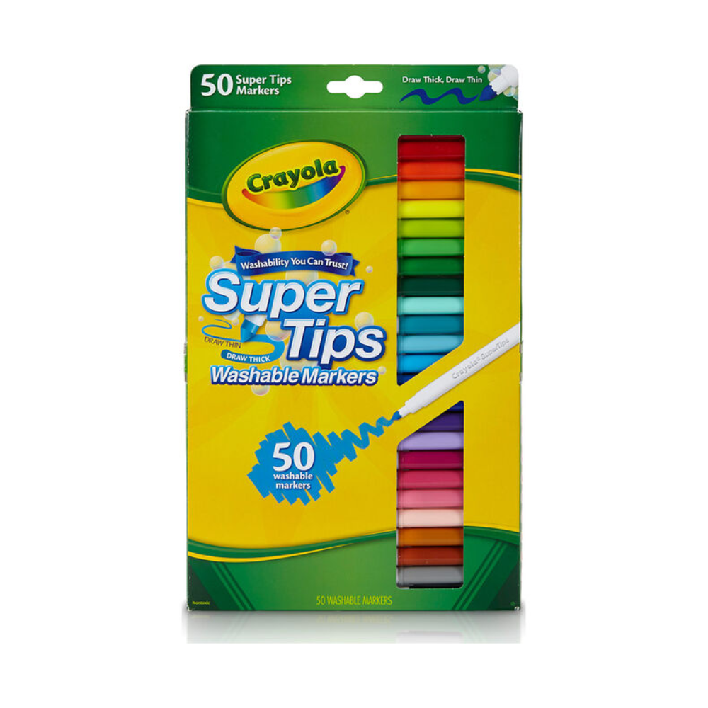 Crayola Washable Super Tips Markers 50 Colors 58-5050 thumbnail
