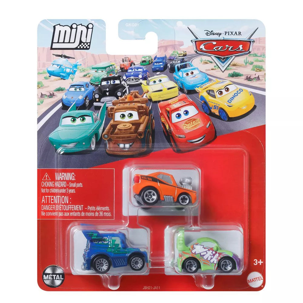 Disney Pixar Cars Mini Racers DJ, Snot Rod & Wingo 3-Pack thumbnail