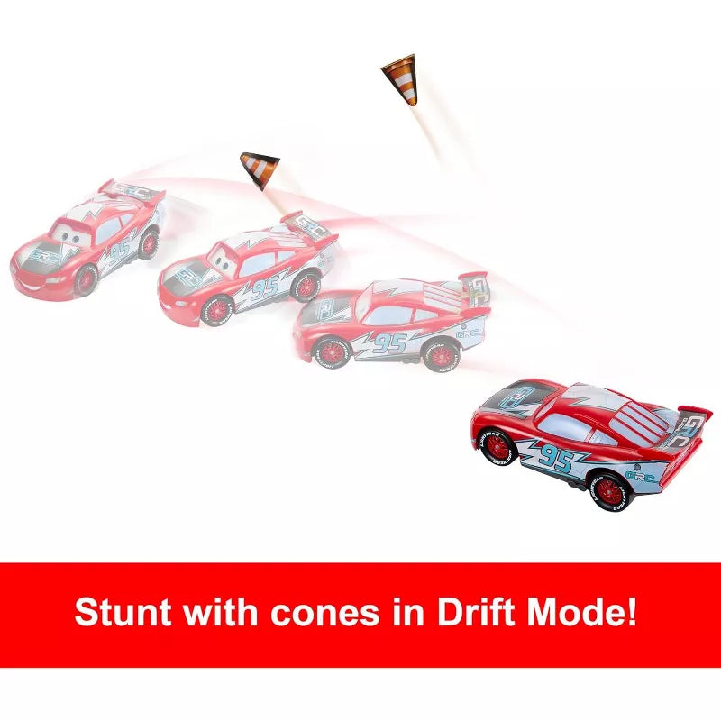 Disney and Pixar Cars Global Racers Cup Drift & Race Lightning McQueen Toy Vehicle with 2 Modes thumbnail