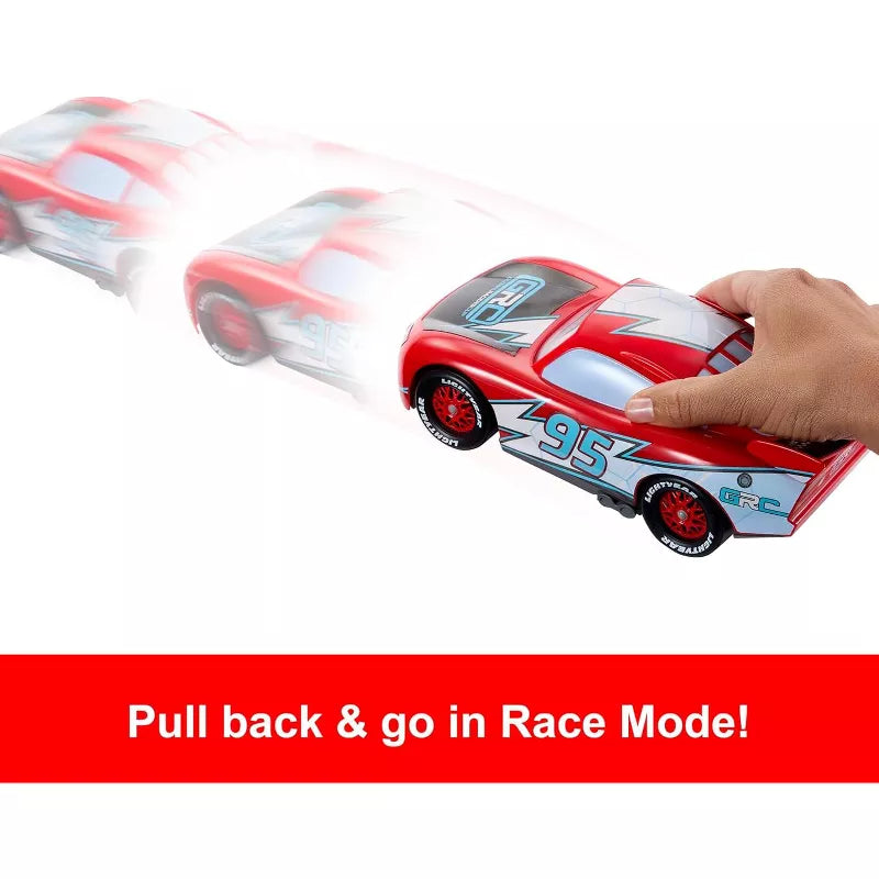 Disney and Pixar Cars Global Racers Cup Drift & Race Lightning McQueen Toy Vehicle with 2 Modes thumbnail