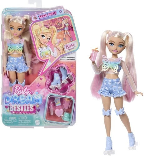 Dream Besties Barbie “Malibu” Roller Skating Fashion Doll with Trendy Outfit, Accessories, and Fully Poseable Design for Creative Play and Imaginative Adventures thumbnail