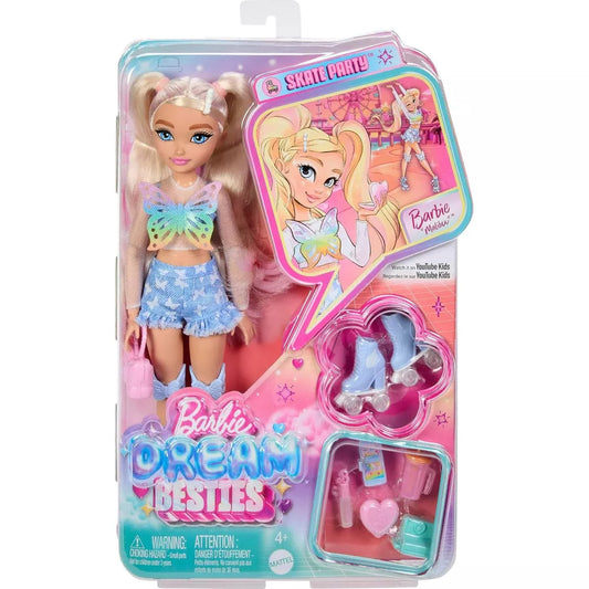 Dream Besties Barbie “Malibu” Roller Skating Fashion Doll with Trendy Outfit, Accessories, and Fully Poseable Design for Creative Play and Imaginative Adventures