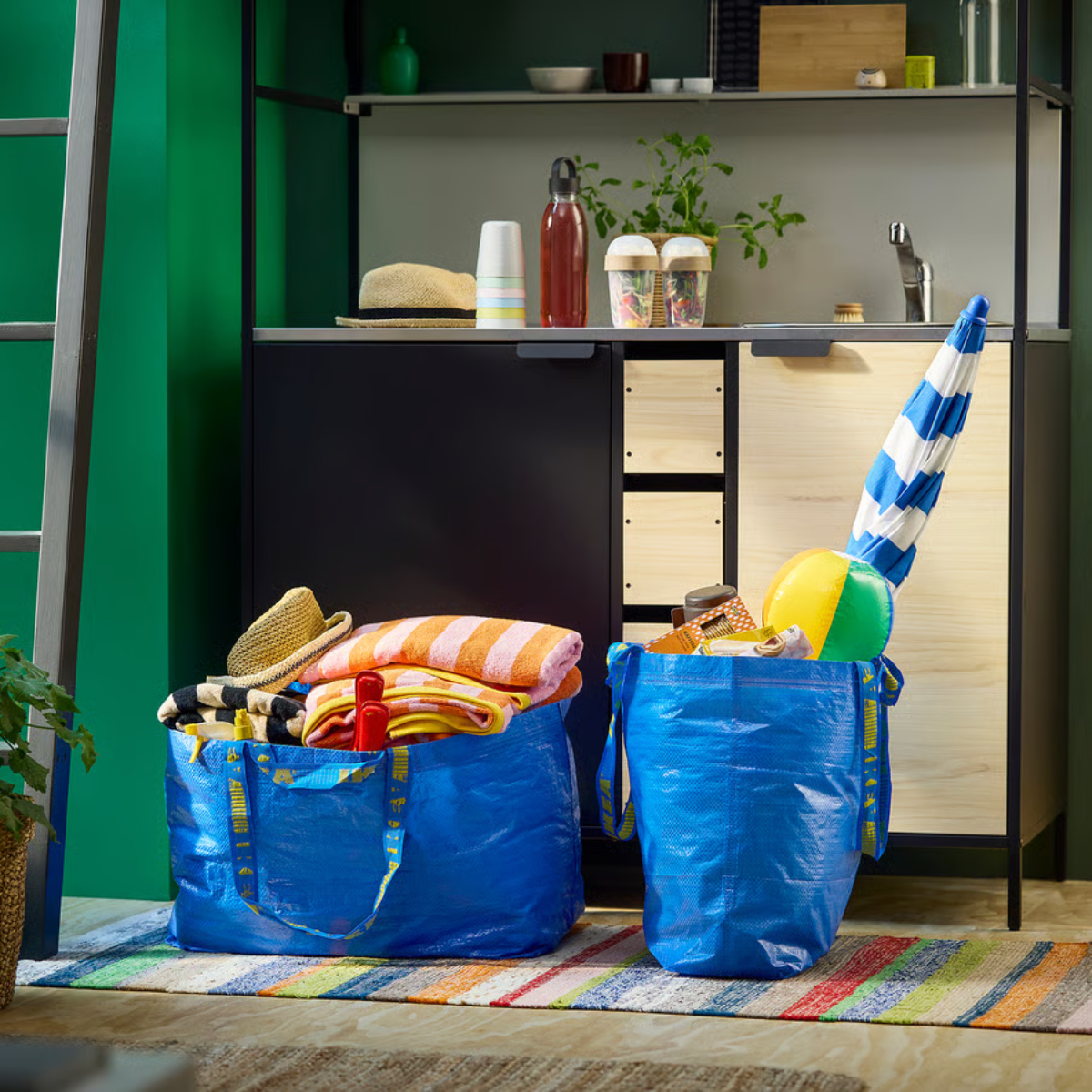 IKEA FRAKTA Large Reusable Shopping Tote Bag – Durable Blue Carry Bag 19-Gallon Capacity for Storage, Travel & Everyday Use thumbnail