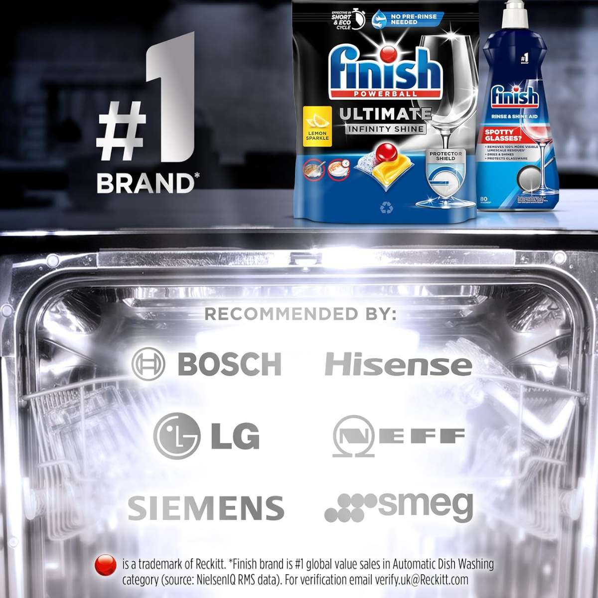 Finish Quantum Infinity Shine Dishwasher Tablets – Lemon, 100 Count thumbnail