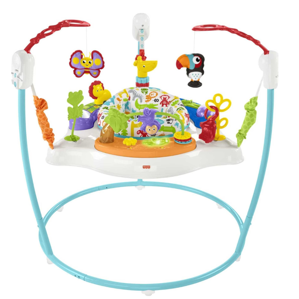 Fisher-Price Animal Activity Jumperoo With Music, Lights & Sounds Equipped with a variety of toys and interactive elements, it helps nurture your baby’s motor skills and cognitive abilities during play. FFJ00 thumbnail
