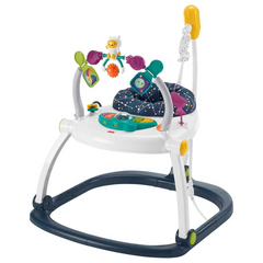 Fisher-Price AstroKitty SpaceSaver Jumperoo Adjustable Folding Baby Bouncer Activity Center. Designed like a space-themed command center, it features colorful lights, sounds, and music to keep your baby entertained while they bounce. HNH95