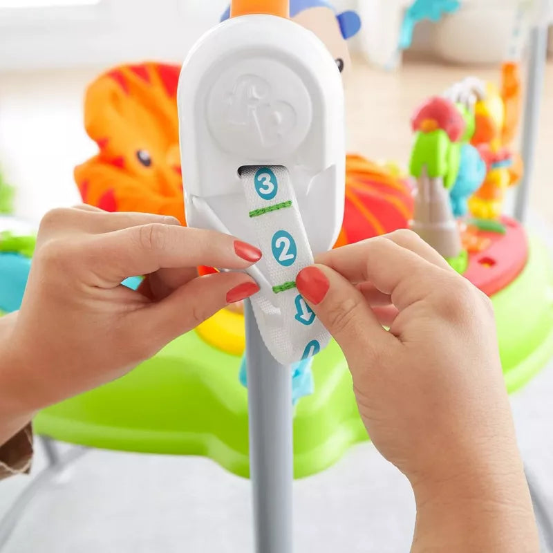 Fisher-Price Baby Bouncer Tiger Time Jumperoo Activity Center with Lights Music and Toys, thumbnail