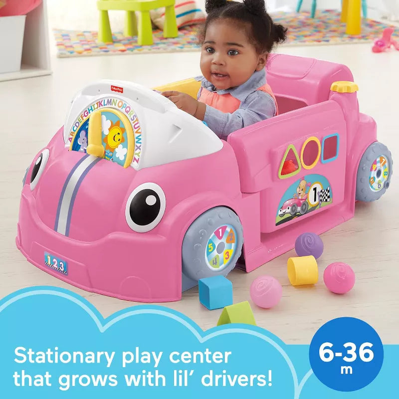 Fisher-Price Baby Learning Toy Laugh & Learn Crawl Around Car Activity Center with Smart Stages for Infants Ages 6 Months+, Pink thumbnail