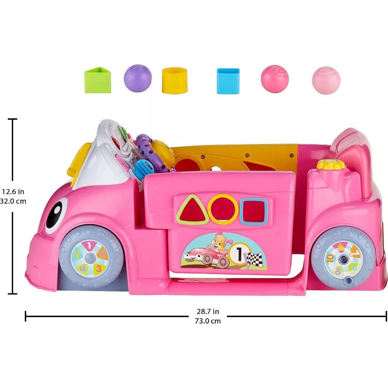 Fisher-Price Baby Learning Toy Laugh & Learn Crawl Around Car Activity Center with Smart Stages for Infants Ages 6 Months+, Pink thumbnail