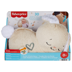 Fisher-Price Baby Sound Machine Soothe & Settle Bunny Portable Plush Toy. A cuddly plush bunny sound machine featuring gentle head-nodding motion, soothing music, calming sounds, and a soft glow to help comfort and relax your baby. HXG97