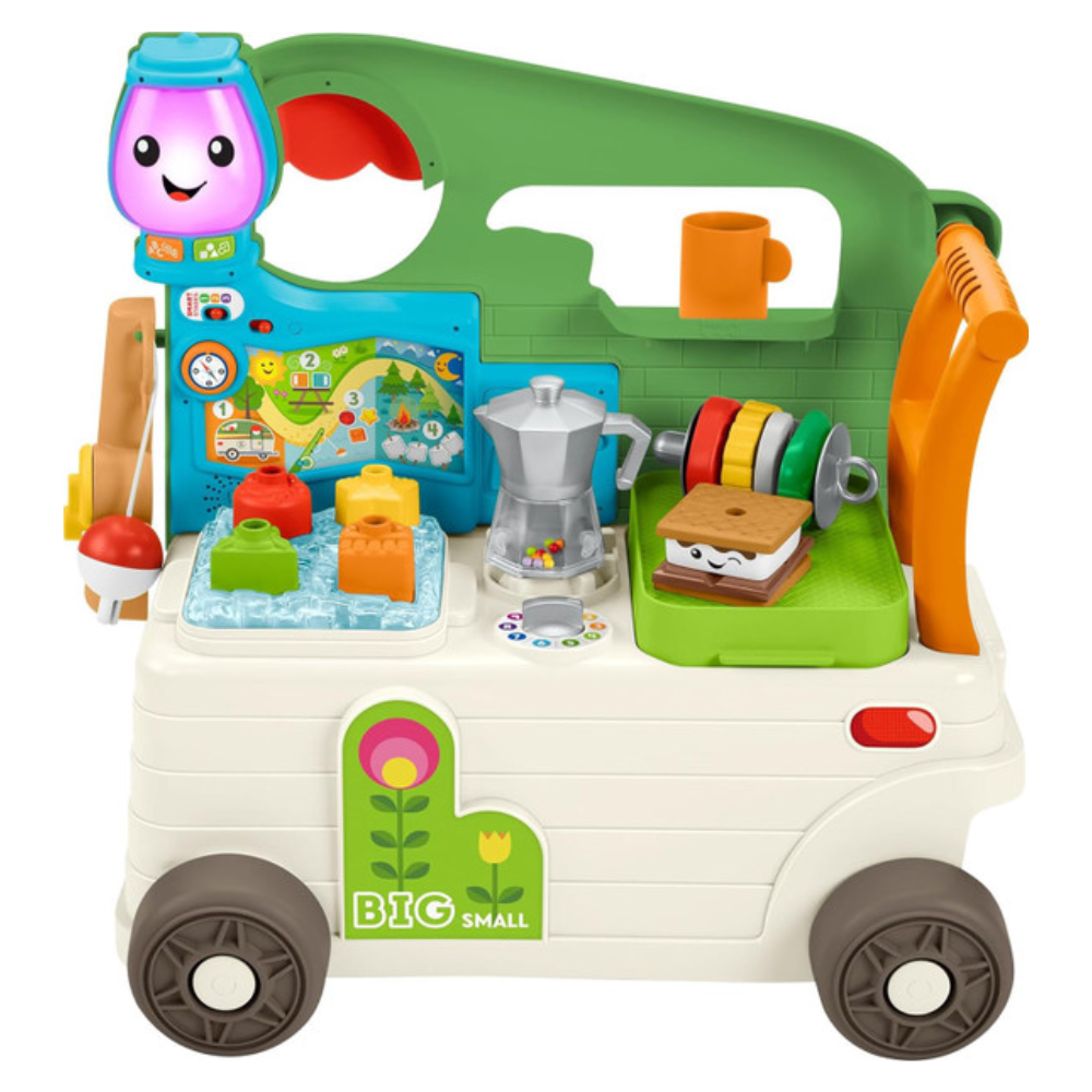 Fisher-Price Baby to Toddler Toy Laugh & Learn 3-in-1 On-the-Go Camper Walker & Activity Center. The Laugh & Learn 3-in-1 On-the-Go Camper provides continuous fun. HWG75 thumbnail