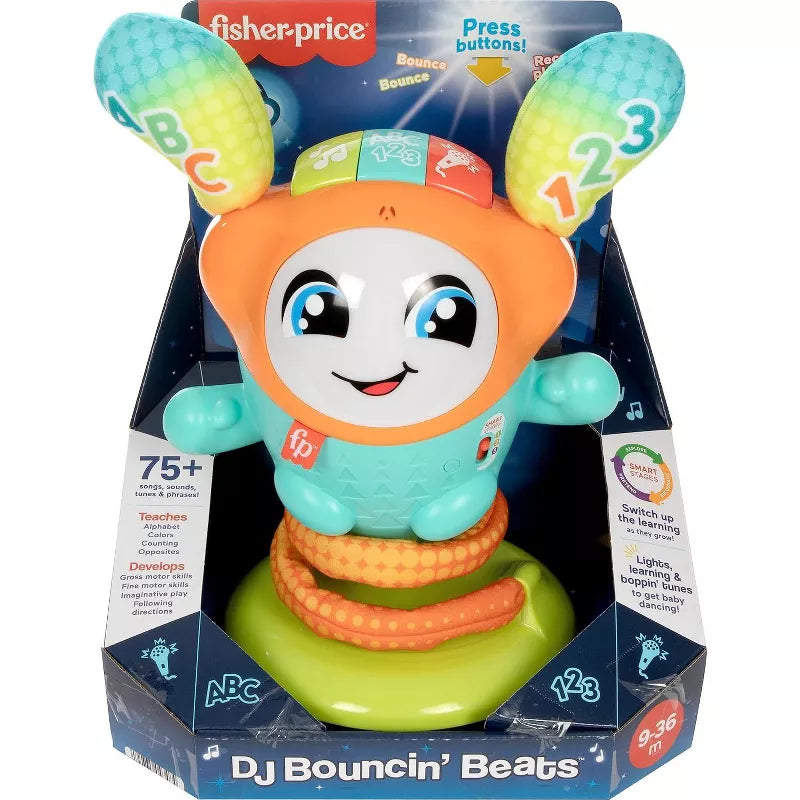 Fisher-Price DJ Bouncin’ Beats Electronic Baby & Toddler Learning Toy With Bouncing Action thumbnail
