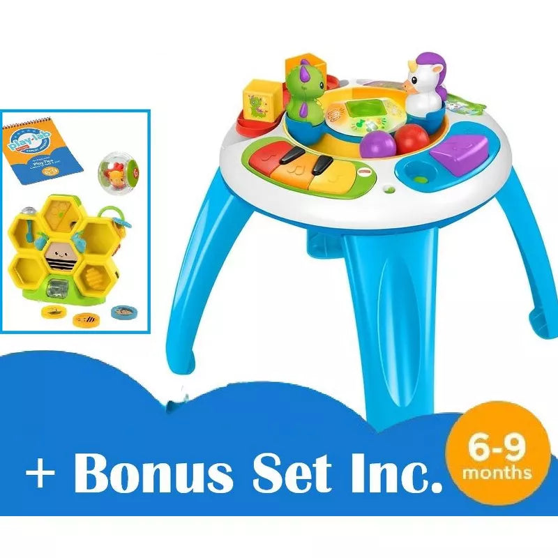 Fisher-Price Enchanted Friends Learning Table Musical Play Center for Baby, Dragon & Unicorn Toys thumbnail