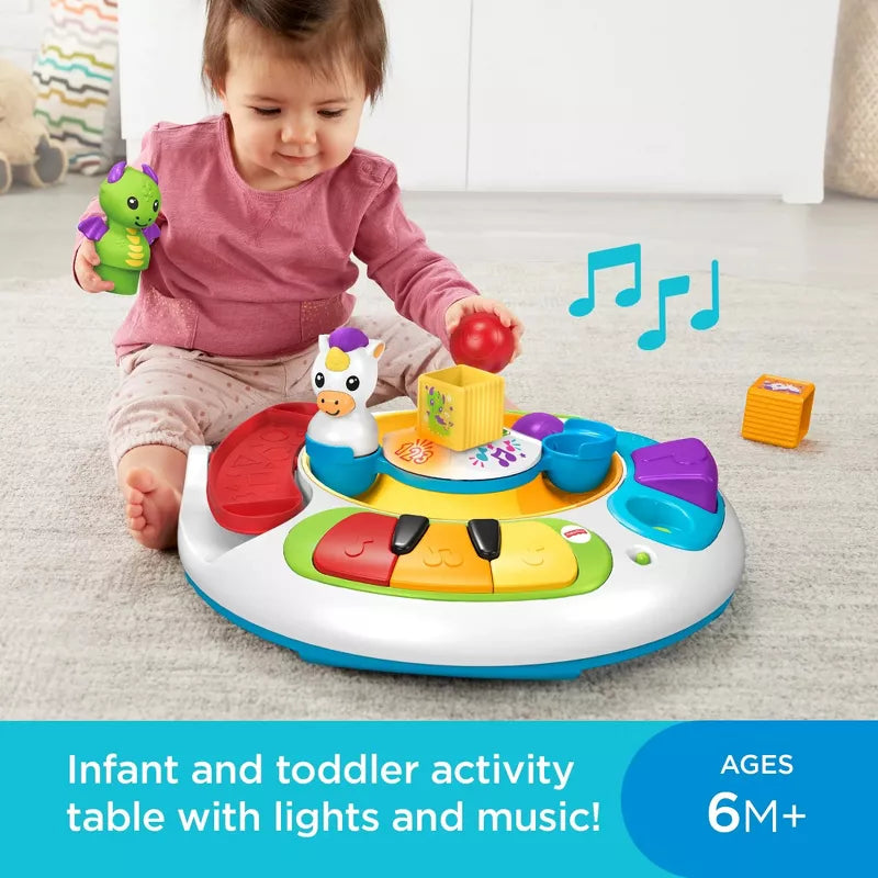 Fisher-Price Enchanted Friends Learning Table Musical Play Center for Baby, Dragon & Unicorn Toys thumbnail