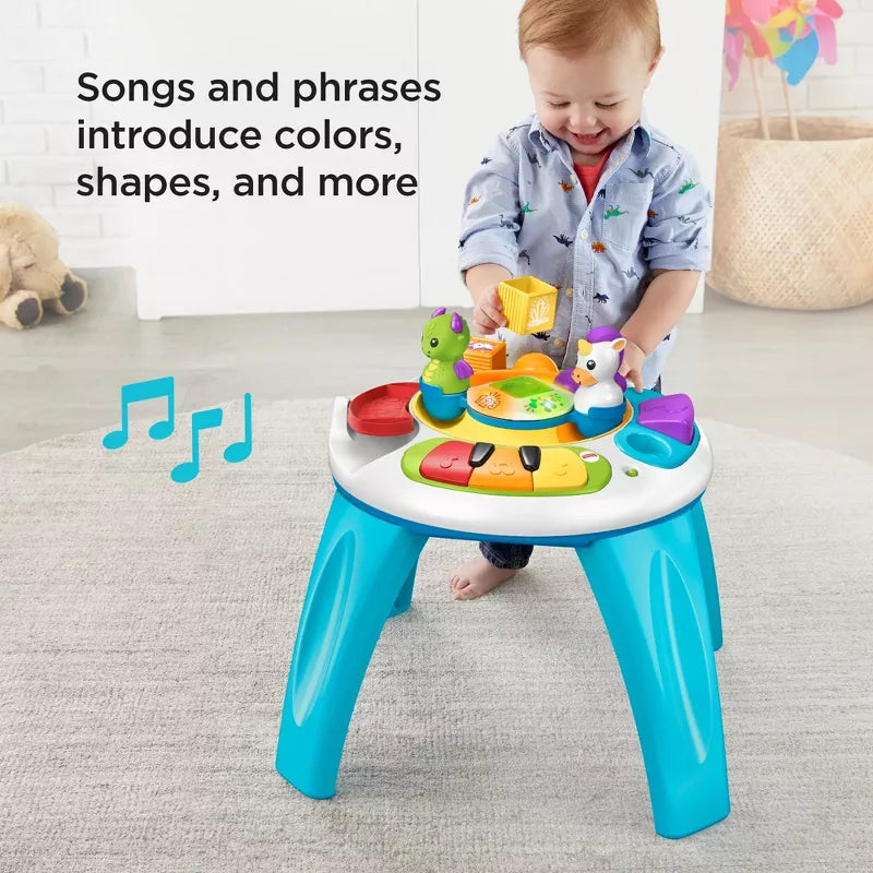 Fisher-Price Enchanted Friends Learning Table Musical Play Center for Baby, Dragon & Unicorn Toys thumbnail