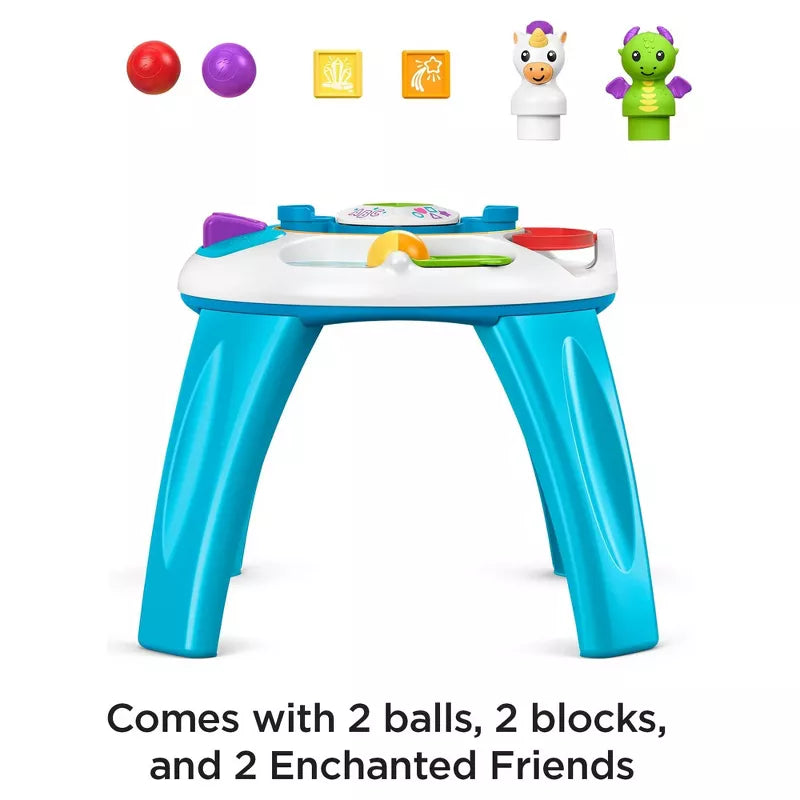 Fisher-Price Enchanted Friends Learning Table Musical Play Center for Baby, Dragon & Unicorn Toys thumbnail