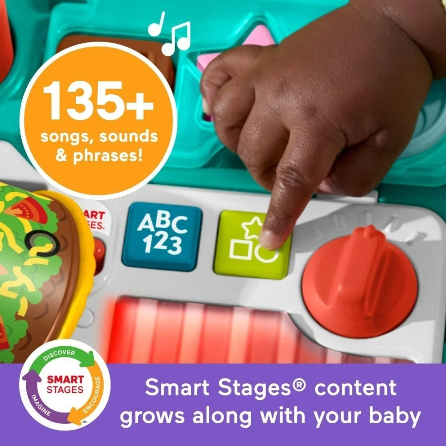 Fisher-Price Laugh & Learn 4-In-1 Snack Cart Push Walker Baby & Toddler thumbnail