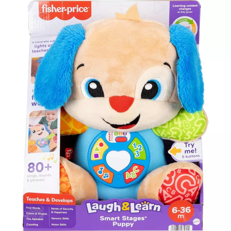 Fisher-Price Laugh & Learn Smart Stages Puppy Plush Musical Learning Toy for Baby & Toddler thumbnail