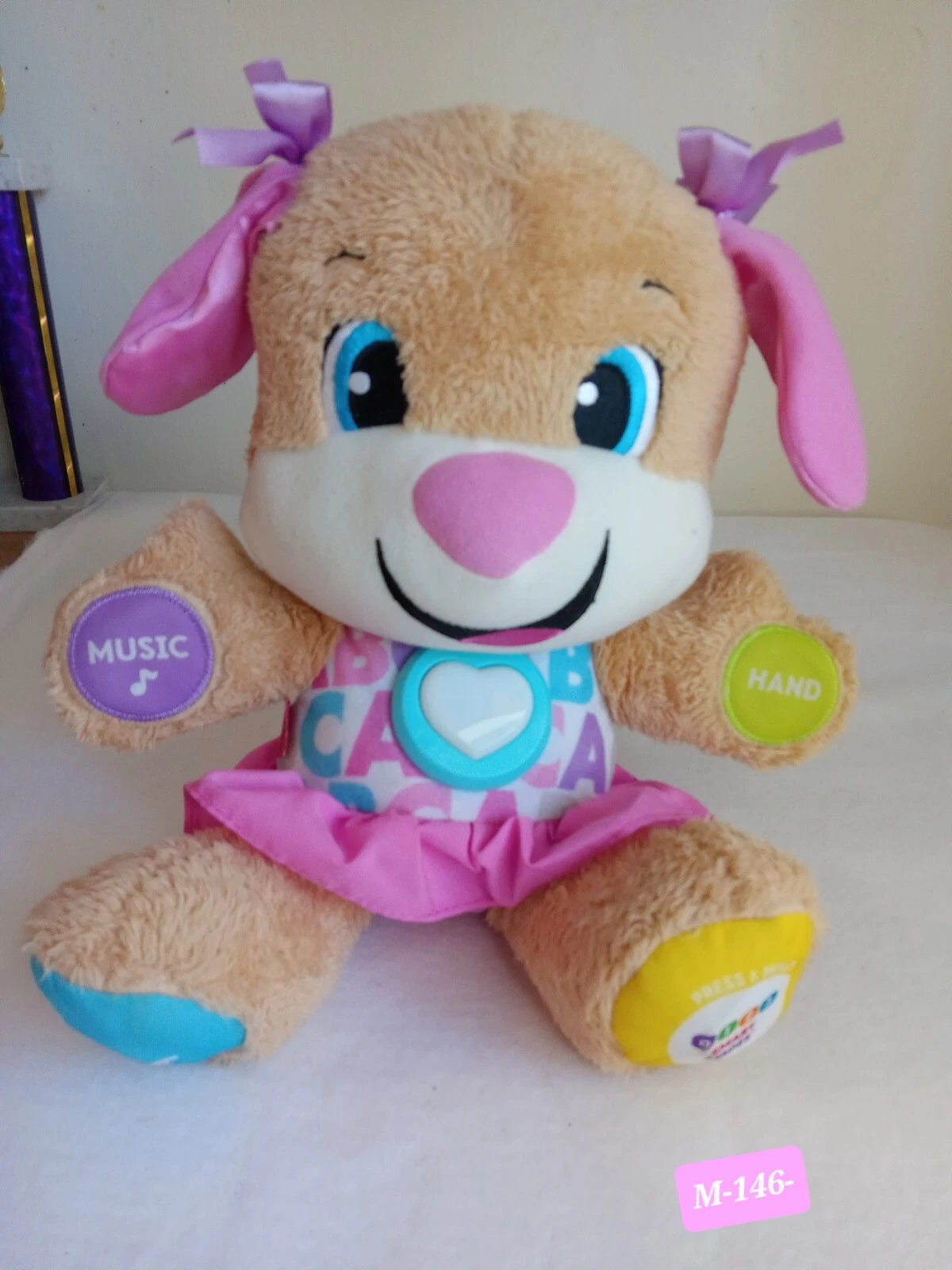 Fisher-Price Laugh & Learn Smart Stages Sis Pink Plush Musical Learning Toy for Baby & Toddler