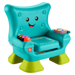 Fisher-Price Laugh & Learn Toddler Learning Toy Smart Stages Chair Teal. The bright colors and playful lights grab toddlers' attention, encouraging sensory exploration and active engagement with the toy. HTW90