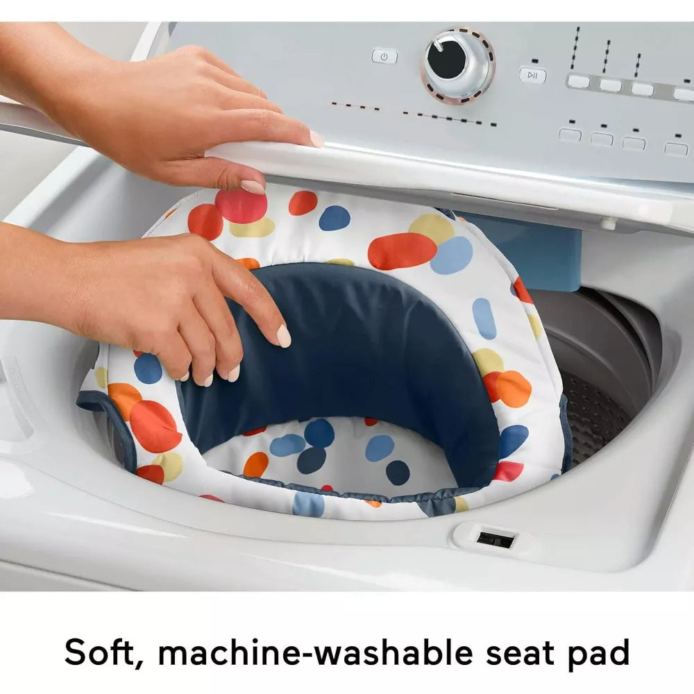 Fisher-Price Sit-Me-Up Portable Baby Floor Seat – Darling Dots Support Chair for Infants with Washable Cushion & BPA-Free Design thumbnail