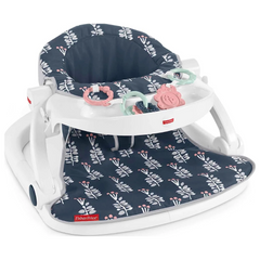 Fisher-Price Portable Baby Chair Sit-Me-Up Floor Seat With Snack Tray And Developmental Toys, Navy Garden. Easy to fold and lightweight, this seat is portable and ideal for both home use and on-the-go adventures. GMD19