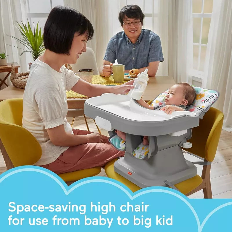 Fisher-Price SpaceSaver Simple Clean High Chair with Wraparound Deep-Dish Tray, Removable Tray Liner, 3 Recline Positions for Toddlers, thumbnail