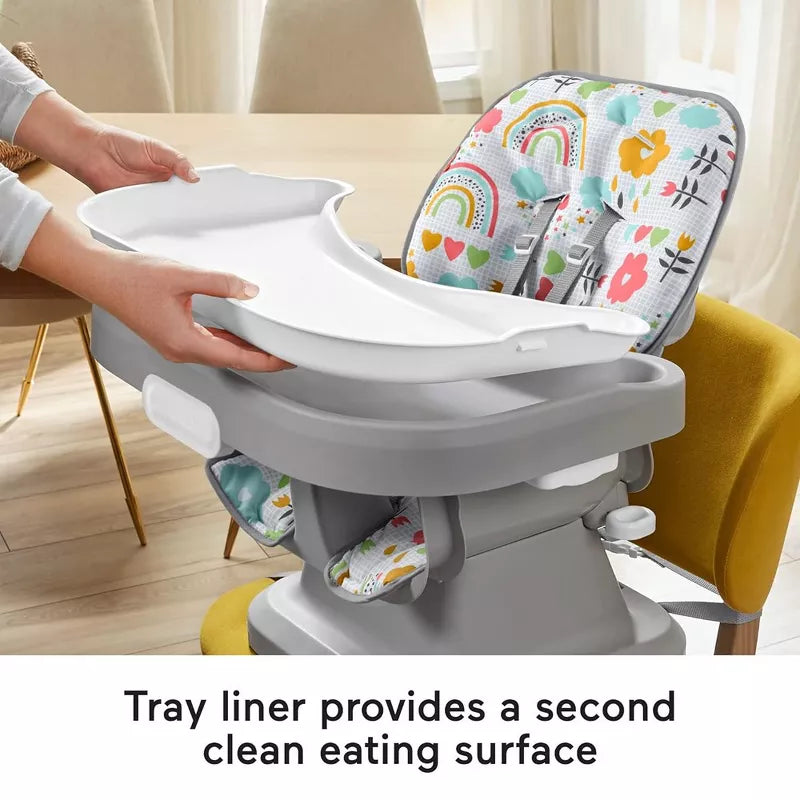 Fisher-Price SpaceSaver Simple Clean High Chair with Wraparound Deep-Dish Tray, Removable Tray Liner, 3 Recline Positions for Toddlers, thumbnail