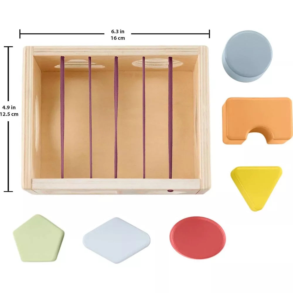 Fisher-Price Wood Flexi Shape Sorter Wooden Toy with 7 Pieces thumbnail