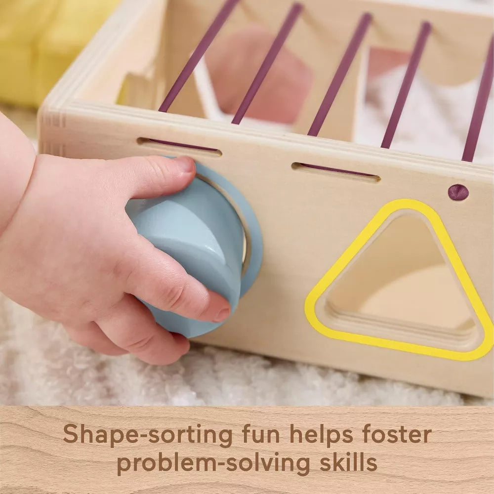 Fisher-Price Wood Flexi Shape Sorter Wooden Toy with 7 Pieces thumbnail