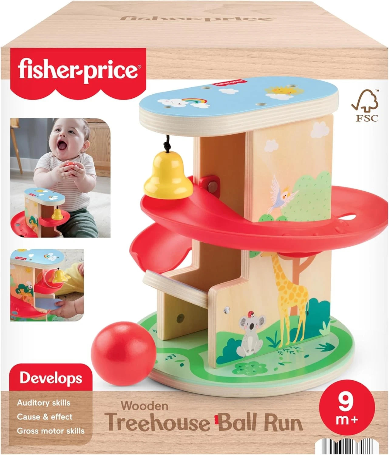 Fisher-Price Wooden Treehouse Ball Run Baby & Toddler Toy thumbnail