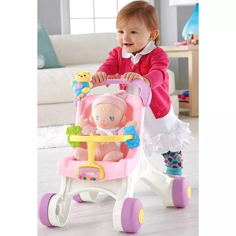 Fisher Price - Smart Stages Brilliant Motor Skills Basics - Stroll Along Mom Toddler Stroller / Walker thumbnail