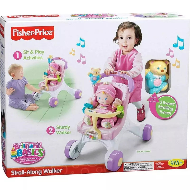 Fisher Price - Smart Stages Brilliant Motor Skills Basics - Stroll Along Mom Toddler Stroller / Walker thumbnail