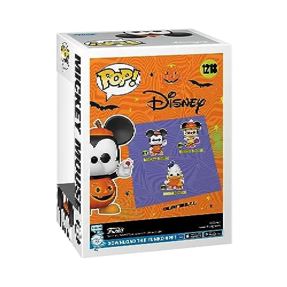 Funko POP Disney: Disney Mickey Trick or Treat (GLOW) EXCLUSIVE.  This figure boasts a glow-in-the-dark feature that adds an enchanting touch to any collection, making it especially fun for nighttime display.  F-65035 thumbnail