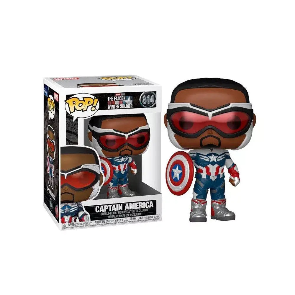 Funko POP Marvel: Falcon and The Winter Soldier - Captain America. Honor the legacy of Captain America with this Funko POP! showcasing Sam Wilson in his signature suit—perfect for Marvel fans who appreciate the character’s journey in the MCU. F-51630 thumbnail