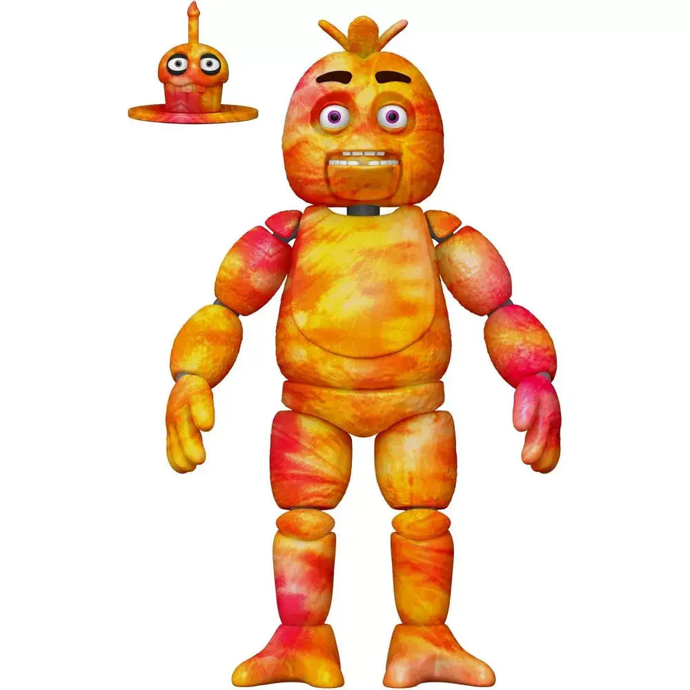 Funko Pop! Action Figure: Five Nights at Freddy's Tie Dye- Chica. The colorful tie-dye design contrasts with Chica’s spooky features, making this collectible a standout addition for fans. F-64217 thumbnail