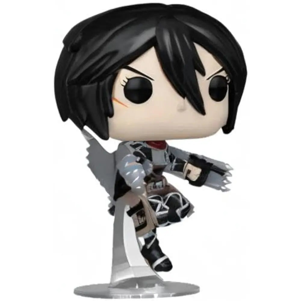 Funko Pop! Animation: Attack on Titan - Mikasa Ackermann. Standing about 3.75 inches tall, this vinyl figure portrays Mikasa in her iconic Scout Regiment outfit, complete with the distinctive green cape featuring the Wings of Freedom emblem.  F-67929 thumbnail