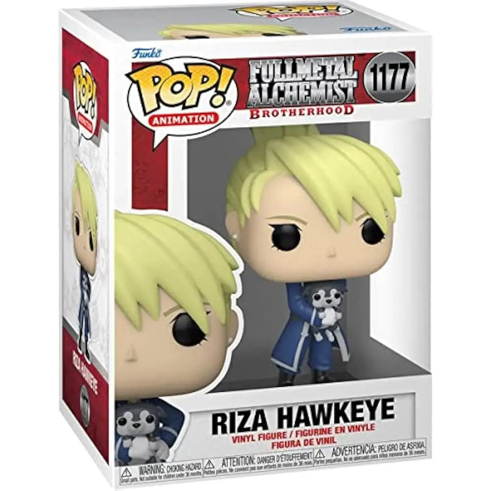 Funko Pop! Animation: Full Metal Alchemist: Brotherhood - Riza Hawkeye. This stylized collectible measures 3 ¾ inches in height, making it an ideal addition for any Fullmetal Alchemist enthusiast!  F-57739 thumbnail