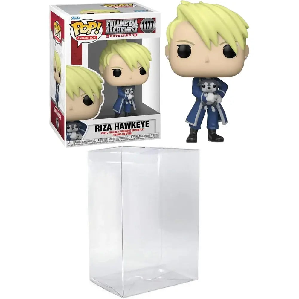 Funko Pop! Animation: Full Metal Alchemist: Brotherhood - Riza Hawkeye. This stylized collectible measures 3 ¾ inches in height, making it an ideal addition for any Fullmetal Alchemist enthusiast!  F-57739 thumbnail