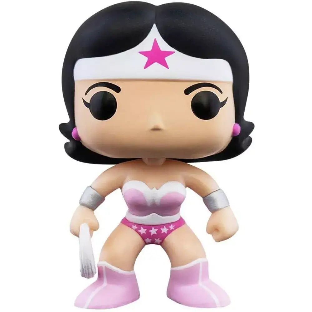 Funko Pop! DC Heroes: Breast Cancer Awareness - Wonder Woman. This figure showcases Wonder Woman, the iconic DC Comics heroine, dressed in a pink outfit or featuring pink highlights to represent breast cancer awareness. F-49989 thumbnail