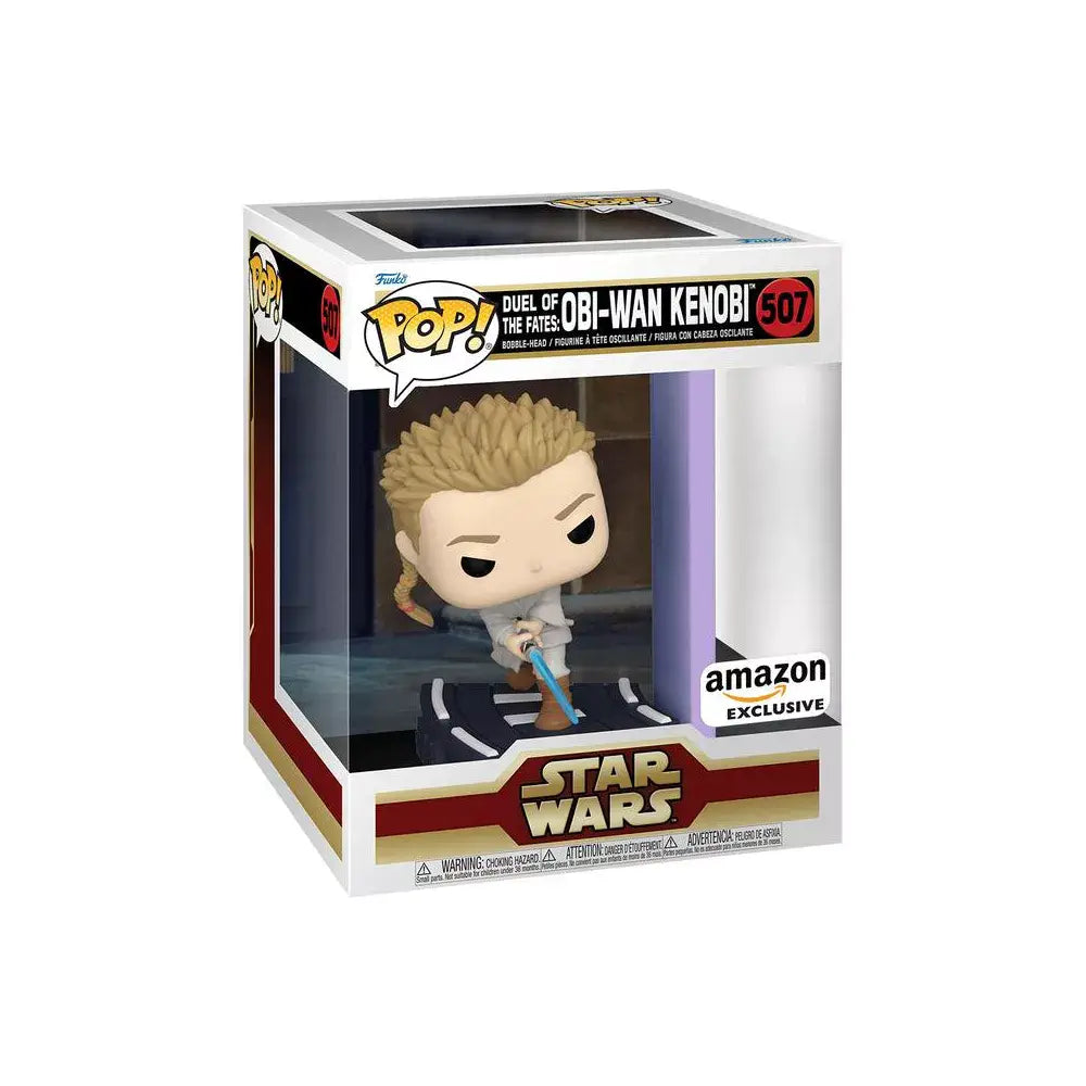 Funko Pop! Deluxe Star Wars: Duel of The Fates - OBI-Wan Kenobi Amazon Exclusive.  As an exclusive edition, this Funko Pop! may include unique packaging or special accessories that set it apart from regular Obi-Wan figures. F-62663 thumbnail