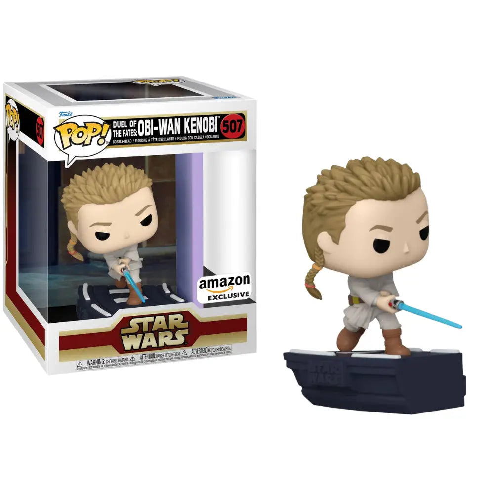 Funko Pop! Deluxe Star Wars: Duel of The Fates - OBI-Wan Kenobi Amazon Exclusive.  As an exclusive edition, this Funko Pop! may include unique packaging or special accessories that set it apart from regular Obi-Wan figures. F-62663 thumbnail