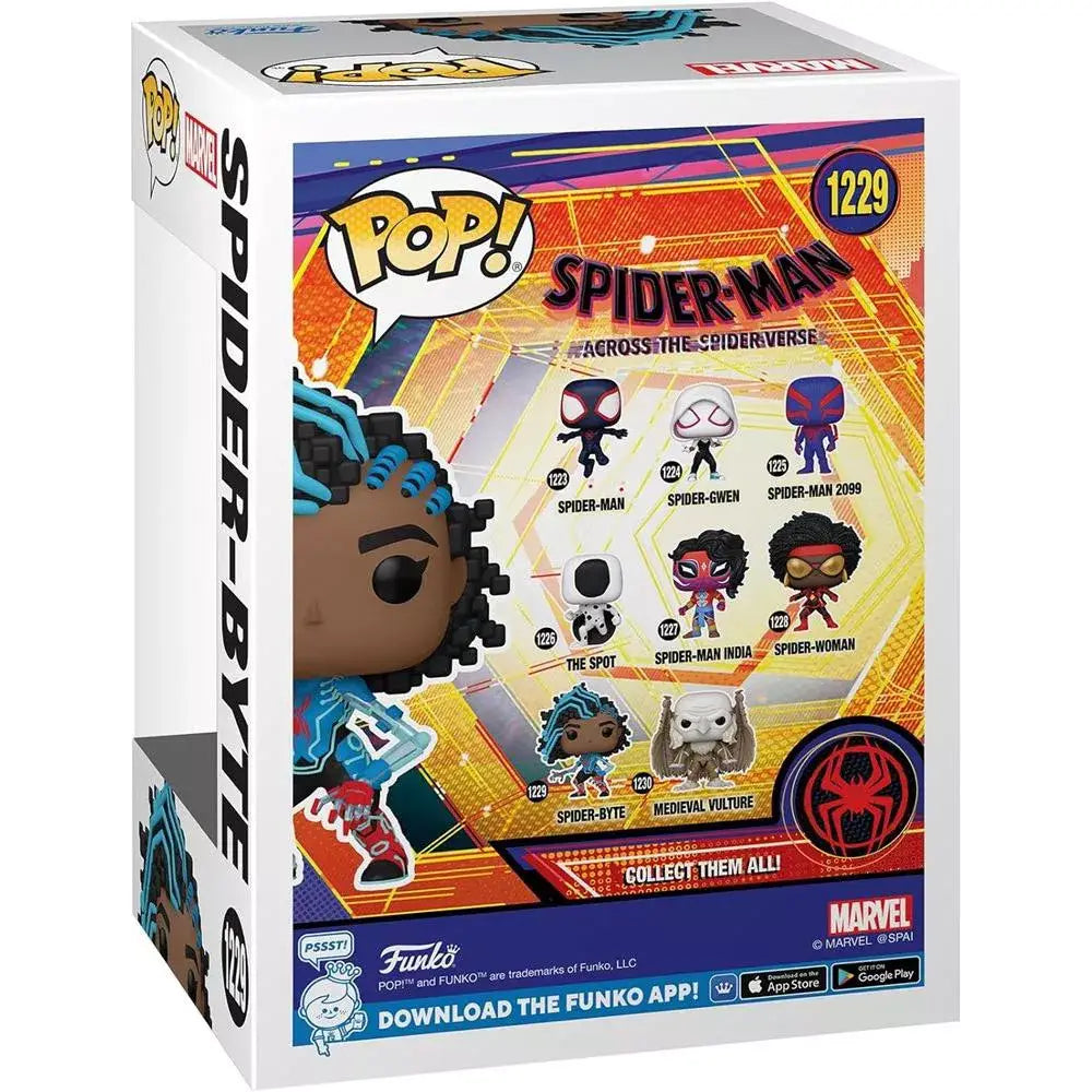 Funko Pop! Marvel: Spider-Man: Across The Spider-Verse - Spider-Byte. Leap into adventure with the cybernetic Pop! Spider-Byte! This exclusive figure is an essential addition for any Spider-Man fan’s collection. F-65728 thumbnail