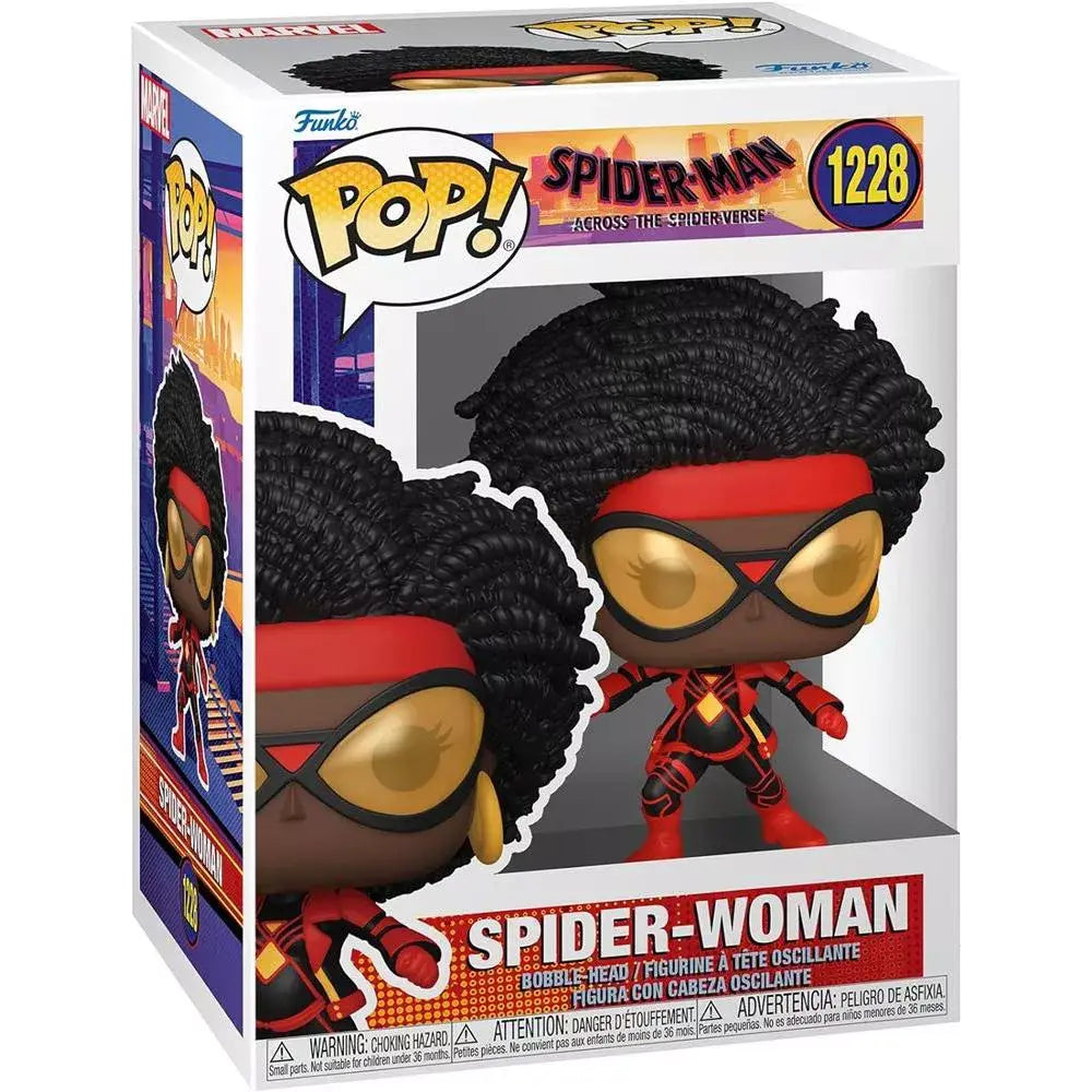 Funko Pop! Marvel: Spider-Man: Across The Spider-Verse - Spider-Woman. This collectible highlights Spider-Woman, one of the fearless and iconic characters from the animated Spider-Man: Across The Spider-Verse film. F-65727 thumbnail