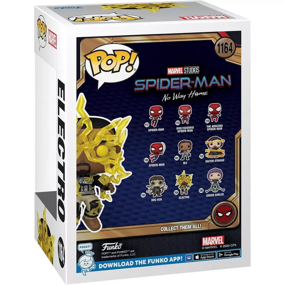 Funko Pop! Marvel: Spider-Man: No Way Home - Electro in Finale Suit. Assist Spider-Man in capturing this villain by adding this figure to your Spider-Man: No Way Home collection. F-67604 thumbnail