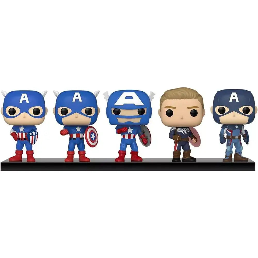 Funko Pop! Marvel: Year of The Shield - Captain America Through The Ages 5 Pack.  This exclusive set includes five unique versions of Captain America, each symbolizing a different era in the character’s storied history. F-55482 thumbnail