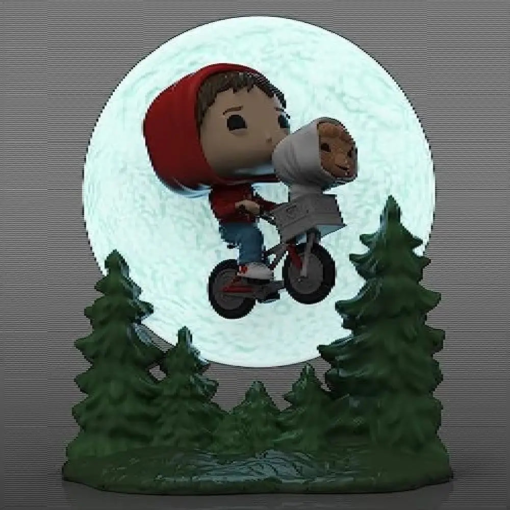 Funko Pop! Moment: E.T. The Extra-Terrestrial - Elliot and E.T. Flying. Celebrate the 40th anniversary of the film with this exclusive glow-in-the-dark Pop! Moment featuring Elliott and E.T. soaring through the sky. F-50769 thumbnail