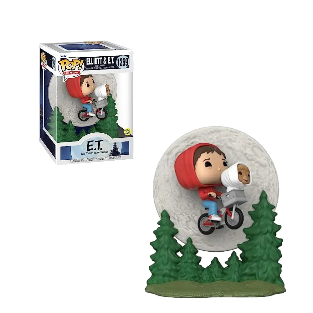 Funko Pop! Moment: E.T. The Extra-Terrestrial - Elliot and E.T. Flying. Celebrate the 40th anniversary of the film with this exclusive glow-in-the-dark Pop! Moment featuring Elliott and E.T. soaring through the sky. F-50769 thumbnail
