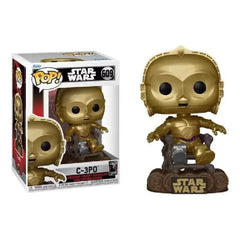 Funko Pop! Star Wars: Return of The Jedi 40th Anniversary - C-3PO in Chair. This unique figure showcases C-3PO, the beloved protocol droid, seated in his iconic chair from the movie. F-70744